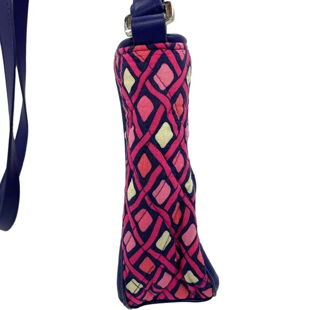 Vera Bradley Trimmed Trapeze Crossbody Bag Katalina Pink Diamonds Retired Boho